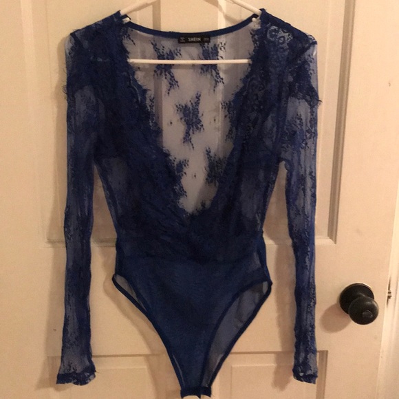 SHEIN Tops - Royal blue lace bodysuit